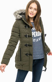 Длинная демисезонная куртка с капюшоном Superdry