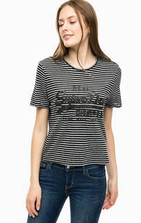Серая футболка в полоску Superdry