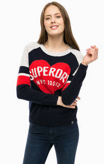 Синий джемпер с высоким содержанием шерсти Superdry