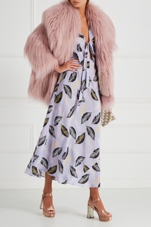 Сатиновые босоножки на декорированном каблуке Miu Miu