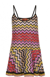 Вязаное мини-платье на тонких бретельках Missoni
