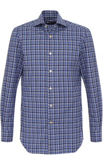 Хлопковая рубашка в клетку Kiton