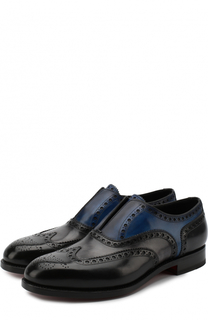 Кожаные оксфорды без шнуровки Santoni