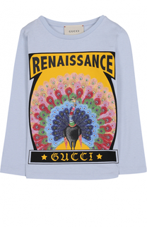 Хлопковый лонгслив с принтом Gucci