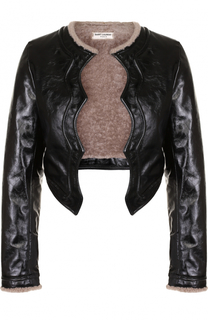 Кожаная куртка с подкладкой из овчины Saint Laurent