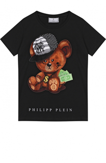 Хлопковая футболка с принтом Philipp Plein