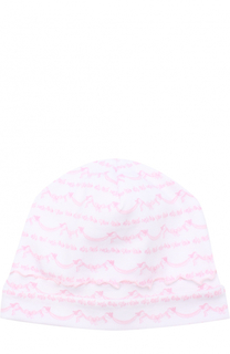 Хлопковая шапка с принтом и фигурной отделкой Kissy Kissy