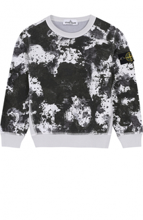 Хлопковый свитшот с принтом и нашивкой Stone Island