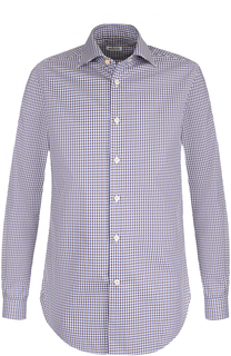Хлопковая сорочка с воротником кент Kiton