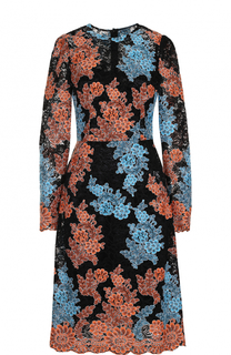 Кружевное платье-миди с длинным рукавом Dolce &amp; Gabbana