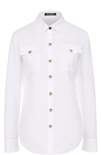 Хлопковая блуза прямого кроя Balmain