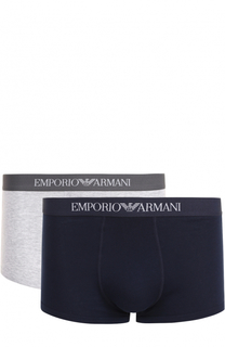 Комплект из двух хлопковых боксеров с широкой резинкой Emporio Armani