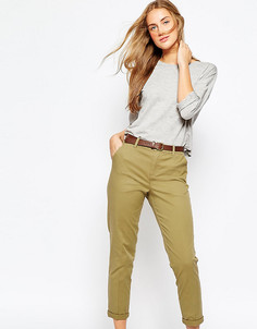 Брюки чиносы с ремнем ASOS TALL - Зеленый