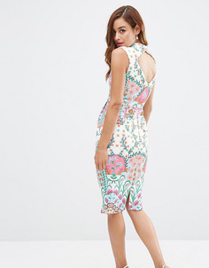 Платье с броским симметричным принтом ASOS PETITE - Мульти