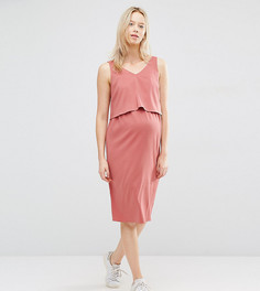Платье с двухслойным лифом для кормящих мам ASOS Maternity - Розовый