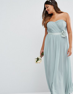 Шифоновое платье макси с цветочной отделкой ASOS CURVE WEDDING - Серый