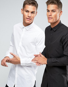 2 супердлинные рубашки (белая/черная) ASOS - СКИДКА - Мульти