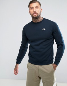 Темно-синий свитшот с галочкой Nike Club 804340-451 - Темно-синий