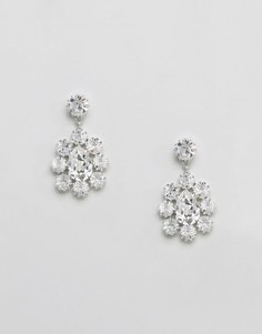 Серьги-подвески со стразами Swarovski Krystal London - Серебряный