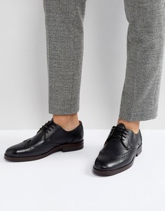 Черные кожаные броги Hudson London Osney - Черный
