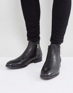Кожаные ботинки на молнии H London Mitchell - Черный