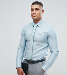 Строгая рубашка узкого кроя Ted Baker TALL - Зеленый