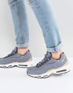 Серые кроссовки Nike Air Max 95 Premium 538416-009 - Серый