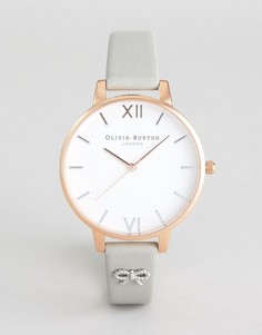 Часы с серым кожаным ремешком и бантиком Olivia Burton OB16VB06 Vintage - Серый