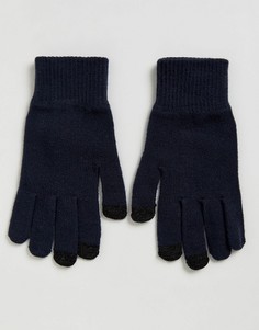 Темно-синие перчатки для сенсорных гаджетов ASOS - Темно-синий