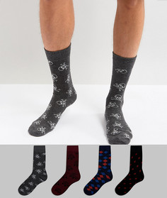 4 пары носков с узорами Jack & Jones - Мульти