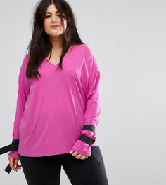 Футболка с завязками и D-образными пряжками ASOS CURVE - Розовый