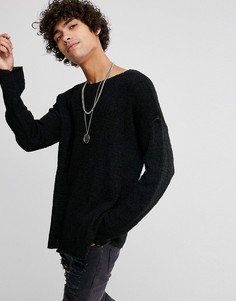 Черный свободный фактурный джемпер ASOS - Черный