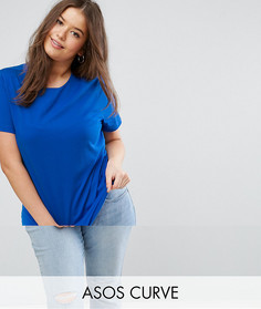 Футболка с круглым вырезом ASOS CURVE - Синий