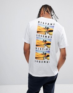 Длинная футболка с принтом Статуи Свободы ASOS - Белый