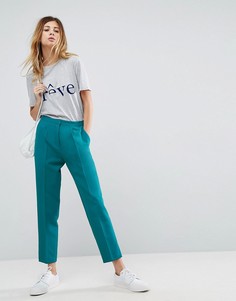 Брюки слим с разрезами внизу ASOS Tailored - Зеленый