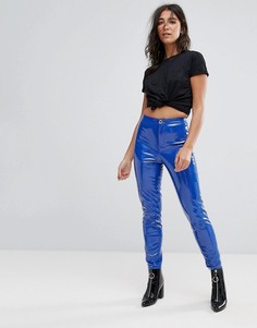 Брюки с виниловым эффектом и завышенной талией Miss Selfridge - Мульти