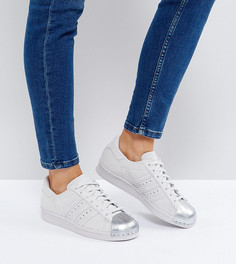 Белые кроссовки с металлической вставкой на носке adidas Originals Superstar 80S - Серый