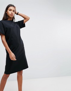Платье-футболка миди с отворотами на рукавах ASOS Ultimate - Черный