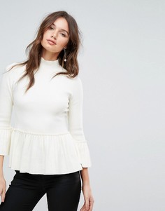 Джемпер с отделкой в рубчик Ted Baker - Белый