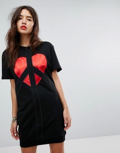 Платье-футболка Love Moschino Peace and Love - Черный