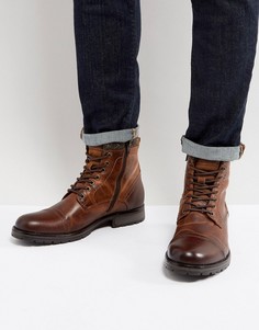 Кожаные ботинки на подкладке из искусственного меха Jack &amp; Jones - Коричневый