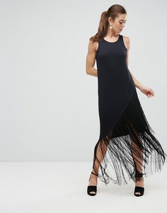 Платье макси с бахромой ASOS - Черный