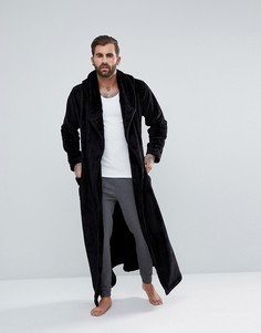 Длинный флисовый халат ASOS - Черный