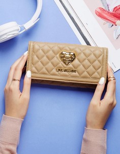 Стеганый кошелек Love Moschino - Бежевый