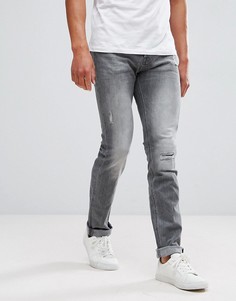 Серые рваные джинсы слим Jack &amp; Jones Intelligence - Серый