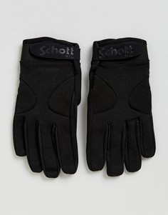 Черные нейлоновые перчатки с флисовой подкладкой Schott - Черный
