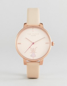 Розовые часы с кожаным ремешком Ted Baker Kate Ballerina - Розовый
