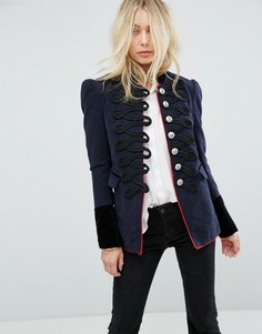 Структурированная куртка с отделкой Free People - Темно-синий