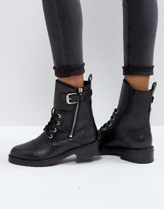 Байкерские ботинки с ремешком AllSaints Daria - Черный