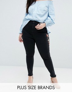 Джинсы скинни с вышивкой New Look Curve - Черный